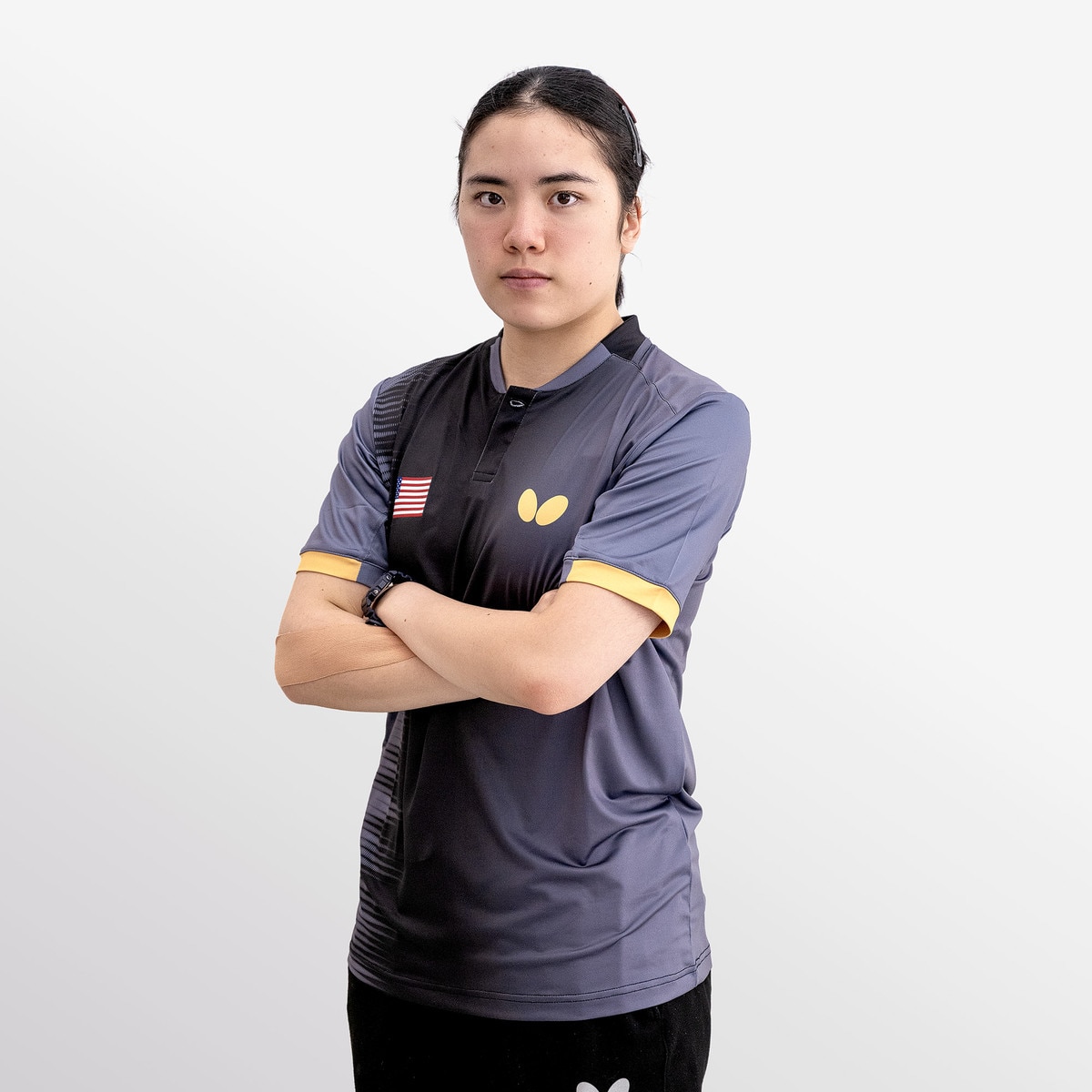 Butterfly Table Tennis USA Team Lady Shirt 26 - Black - Sally Moyland